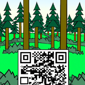 A qr code surrounded by forest cartoon 512x512 19776285