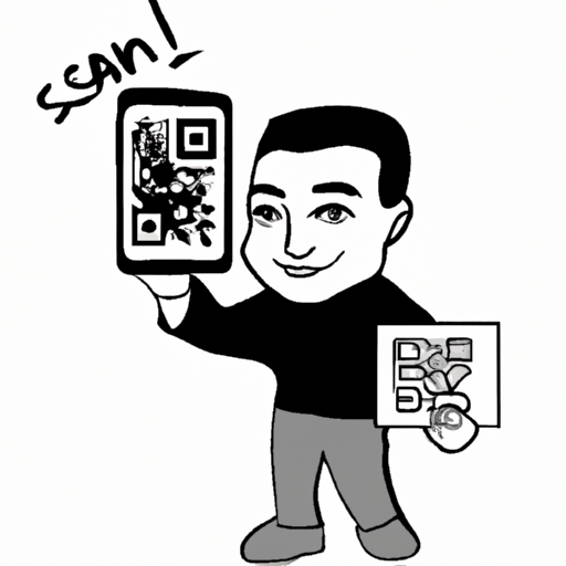 Un smartphone scaneaz un cod qr cartoon 512x512 50426138