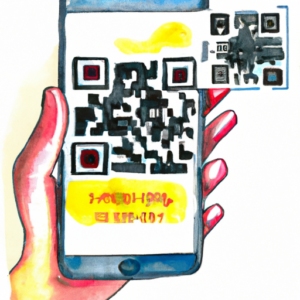 Un smartphone scaneaz un cod qr watercol 512x512 39930782