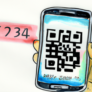 Un smartphone scaneaz un cod qr watercol 512x512 86542027