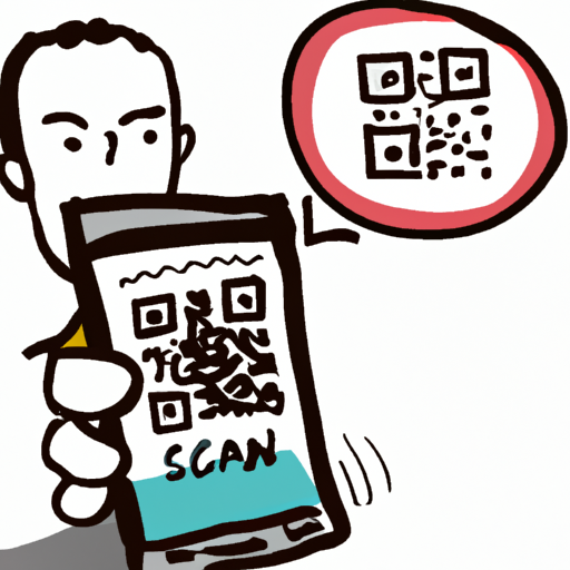 Un smartphone scannd un cod qr cartoon 512x512 53228360