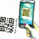Un smartphone scannd un cod qr watercolo 512x512 74752612