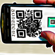 Un smartphone scannd un cod qr oil paint 512x512 32217297